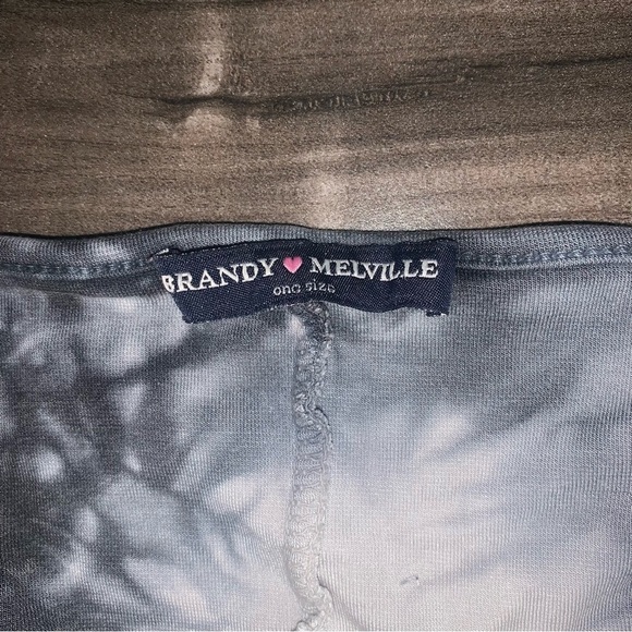 Brandy Melville Halter‎ Crop Top One Size Fits Most  Tie-Dye Grey White Stretch - Picture 5 of 6